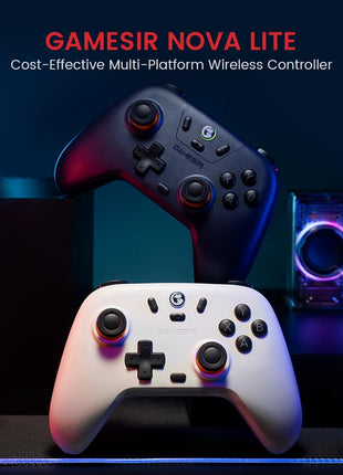 GameSir Nova Lite 2.4g Wireless Controller for Windows PC, iPhone, Android, Switch & Steam Deck, Bluetooth Controller Gamepad with Hall Effect Trigger,Turbo,Rumble Vibration(White)