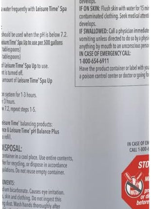 Leisure Time 22339A Spa Up, pH Increaser for Hot Tubs, Prevents Corrosion and Equipment Damage, Compatible with Various Sanitizers, 2 lbs