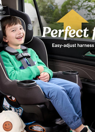 Graco Extend2Fit Convertible Car Seat, Rear and Forward Facing Car Seat with Adjustable Extension Panel for Extra Legroom, Great Gift for Baby Shower or Baby Registry, Gotham