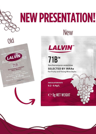 Lalvin 71B Wine Yeast (5 Pack) - Make Wine Cider Mead Kombucha At Home - 5 g Sachets - Saccharomyces cerevisiae - Sold by CAPYBARA Distributors Inc.