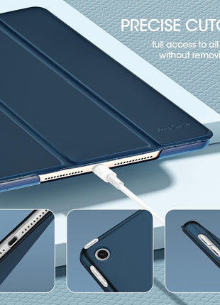 ProCase for iPad 9th/ 8th/ 7th Generation Case 10.2 Inch, Navy | 10.2 iPad Case 9th/ 8th/ 7th Gen Cover (2021/2020/2019), Slim Smart Cover With Translucent Hard Shell Back, Auto Sleep/Wake