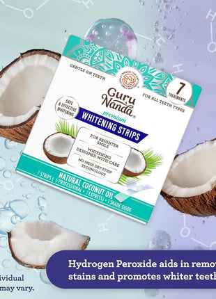 GuruNanda Teeth Whitening Strips   7 Day Treatment with Non Slip, Dry Strip Technology   Whitening Designed with Care for a Brighter Smile