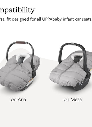 UPPAbaby CozyGanoosh for Aria and Mesa Infant Car Seat Carriers/Ultra-Plush, Weather-Proof/Charcoal