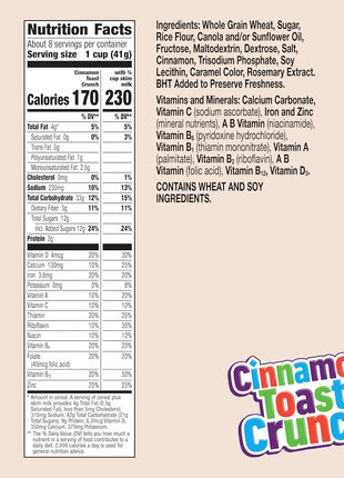 Cinnamon Toast Crunch Breakfast Cereal, Crispy Cinnamon Cereal, 12 oz
