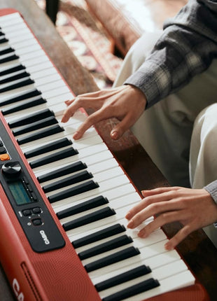 Casio Casiotone CT S200RD ? 61 Key Portable Keyboard for Beginners | 400 Tones, 77 Rhythms, LCD Display, Dance Music Mode, USB MIDI, Stereo Speakers | Includes Power Supply & Music Rest | Red