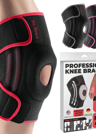 DR. BRACE ELITE Knee Brace with Side Stabilizers & Patella Gel Pads for Maximum Knee Pain Support and fast recovery for men and women-Please Check How To Size Video (Mercury, Large)