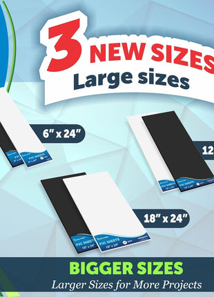 Mega Format Expanded PVC Plastic Sheets - 6" X 12" Rigid Black Sheet for Crafts, Signage, & Displays - Sintra, Celtec PVC Board - Waterproof for Outdoors Use - 1/4" 6mm Thick - 1-Pk-Black