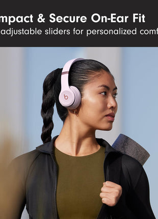 Beats Solo 4 - Wireless On-Ear Bluetooth Headphones, Up to 50-Hour Battery Life, Ultra-Lightweight Comfort, Powerful and Balanced Sound, Apple & Android Compatible - Cloud Pink