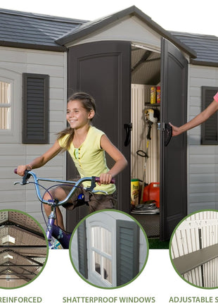 Lifetime 6446 Outdoor Storage Shed, 8 x 15 Foot, Desert Sand