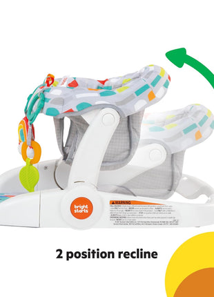 Bright Starts Learn-to-Sit Baby Floor Seat, 2-Positions Grow with Infant, Portable Baby Chair, Includes Sensory Toys, Unisex, 4-12 Months, Playful Paradise