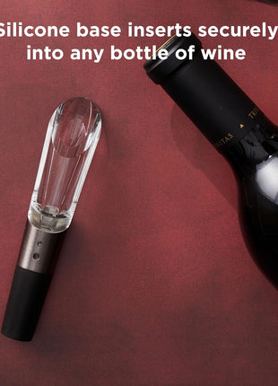 Rabbit W6127 Wine Aerator and Pourer, Clear and Stainless Steel Design, Easy to Use for Enhancing Wine Flavor and Smooth Pouring