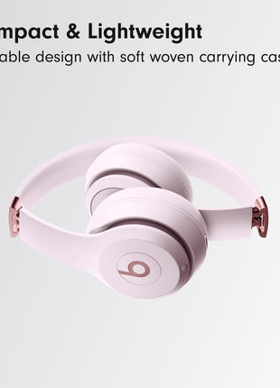 Beats Solo 4 - Wireless On-Ear Bluetooth Headphones, Up to 50-Hour Battery Life, Ultra-Lightweight Comfort, Powerful and Balanced Sound, Apple & Android Compatible - Cloud Pink
