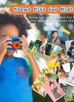 Seckton Upgrade Kids Selfie Camera, Christmas Birthday Gifts for Boys Age 3-9, HD Digital Video Cameras for Toddler, Portable Toy for 3 4 5 6 7 8 Year Old Boy with SD Card-Navy Blue