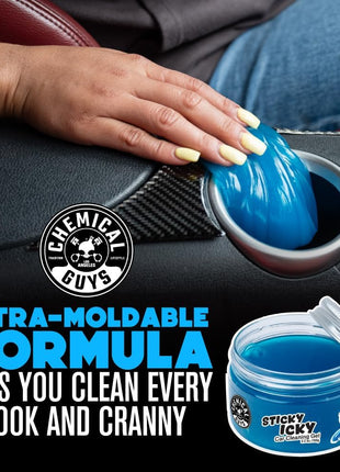 Chemical Guys Sticky Icky Car Cleaning Gel, Green Apple, Interior Car Cleaner, Reusable Automotive Crevice & Interior Dust Cleaner for Air Vents, Consoles, Cup Holders & Keyboards, 4 Pack (100g Each)