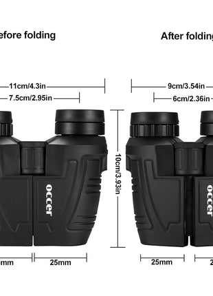 Occer 12x25 Compact Binoculars for Adults and Kids | High Powered, Easy Focus, Large Eyepiece for Bird Watching, Cruise Ship, Outdoor Hunting, Travel, Sightseeing