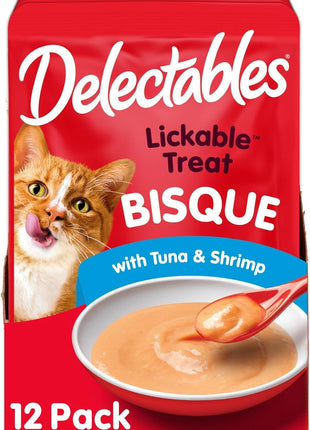 Delectables Bisque Lickable Wet Cat Treats - Chicken, Tuna & Shrimp, 12 count