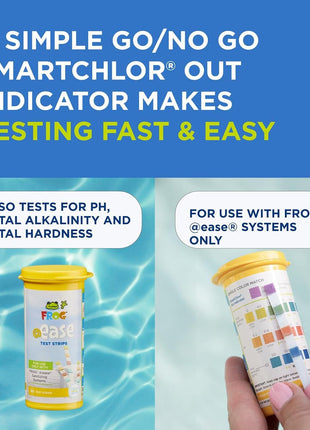 FROG @Ease Test Strips for Hot Tubs and Swim Spas - Test Strip with Out Indicator for FROG @Ease SmartChlor Cartridges, pH, Total Alkalinity and Total Hardness - 30 Test Strips