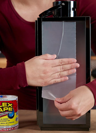 Flex Tape, Original Thick Flexible Rubberized Waterproof Tape - Seal and Patch Leaks, Works Underwater, Indoor Outdoor - Home RV Roof Plumbing and Pool Repairs, Clear, 4 in x 5 ft, Pack of 1