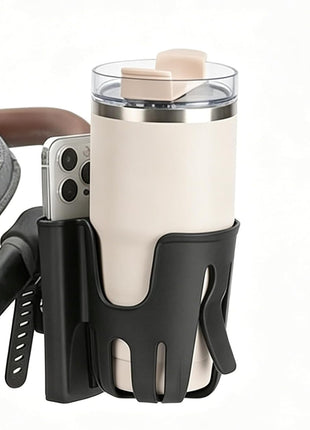 Cup Holder Compatible with UPPAbaby Vista V3 Cruz | 360 Degree Rotatable,Strap Cup Holder with Phone Slot Compatible with Accmor