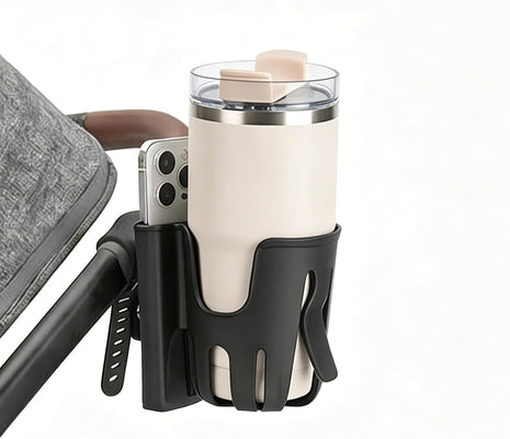 Cup Holder Compatible with UPPAbaby Vista V3 Cruz | 360 Degree Rotatable,Strap Cup Holder with Phone Slot Compatible with Accmor