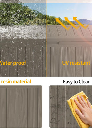 80 Gallon Lockable Resin Deck Box, Waterproof Outdoor Storage Box for Patio Furniture, Garden Tools, Pool Accessories, UV-Resistant Outside Delivery Box, Black