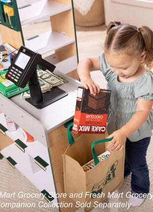 Melissa & Doug, Fresh Mart Pretend Grocery Store, Kids Cash Register with Scanner, Shelves, & Conveyor Belt, Kids Toys for Girls & Boys