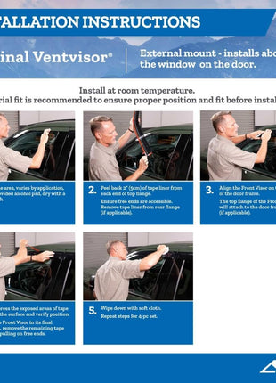 Auto Ventshade [AVS] Outside Mount Rain Guards For 1999 - 2016 Ford F-250/F-350/F-450/F-550 Super Duty; 2000 - 2016 Ford F650/F750, STANDARD CAB ONLY | Window Vent Visors, 2 pcs. - Smoke | 92503