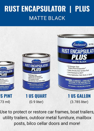 Eastwood Matte Black Rust Encapsulator Plus | Long Lasting Durable Finish 1 Coat Maximum Rust Protection | Heat Resistance up to 350 degrees Fahrenheit | 1 Quart, Matte Black