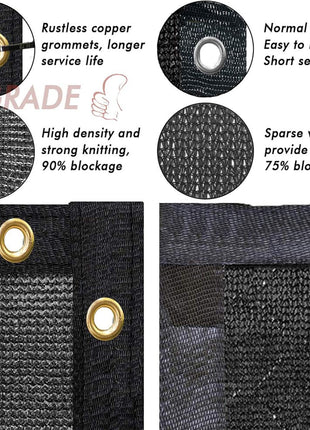UPGRADE Privacy Screen 6' x 50' Fence Commercial Shade Cover with Brass Grommets Heavy Duty Perfect for Outdoor Back Yard, Black, Customizable