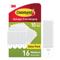 Command 10 lb Medium Picture Hanging Strips 16 Pairs (32 Command Strips), Damage-Free Hanging Picture Hangers, No Tools Wall Hanger for Home Decor, White Adhesive