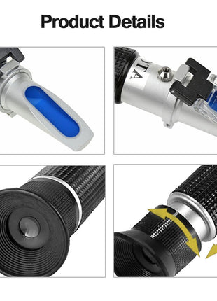 aichose Brix Refractometer with ATC, Dual Scale   Specific Gravity & Brix, Hydrometer in Wine Making and Beer Brewing, Homebrew Kit