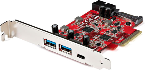 5-Port USB PCIe Card - 10Gbps USB 3.1 Gen 2 PCIe Card w/ 1x USB-C & 2X USB-A - 1x 2 Port IDC (Internal 5Gbps USB Header Expansion) - USB C PCI Express Controller Card