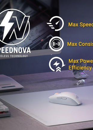 ASUS ROG Strix Impact III Wireless Gaming Mouse, 57 G Lightweight, 36K DPI Sensor, Bluetooth & 2,4GHz RF, ROG SpeedNova, Up to 618hrs Battery Life, Replaceable Switches, ROG Omni Receiver, White