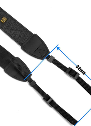 WANBY Camera Strap Black Canvas Neck Shoulder Strap with Quick Release Buckles for DSLR SLR