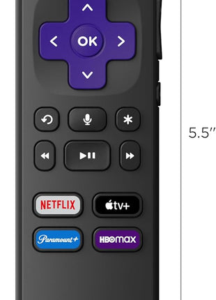 Roku Voice Remote | Replacement TV Remote Control with Voice Control, Simple Setup, & Pre-Set App Shortcuts - Compatible with Roku TV, Players, & Audio Devices