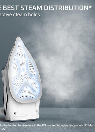 Rowenta Iron Steamer for Clothes, Powerful Steam Iron with Steamers, Focus Stainless Steel Soleplate, 400 Microsteam Holes, Lightweight, Leakproof, 1725 Watts, DW5280