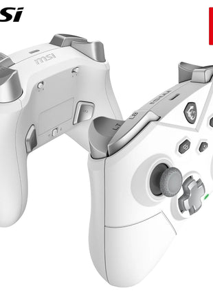 msi FORCE GC300 WIRELESS WHITE PC Gamepad Controller - 2.4 GHz, Bluetooth, USB Type-C to A - Wired/Wireless, 600mAh Li-ion Battery (20h), Interchangeable D-Pad Covers, Dual Vibration Motors