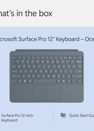 Microsoft Surface Pro Keyboard for Surface Pro 12" Device, Keyboard Only, Alcantara Material, Ocean
