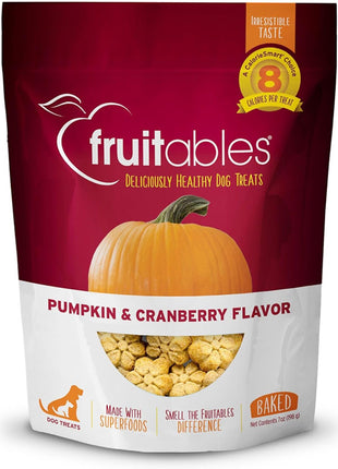 Fruitables Baked Dog Treats, Healthy Pumpkin Treat for Dogs, Low Calorie & Delicious, No Wheat, Corn or Soy, Made in the USA, Pumpkin and Banana Flavor, 7oz