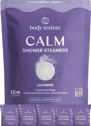 BodyRestore Shower Steamers Aromatherapy, Self Care Gifts, Calm 15 Pack