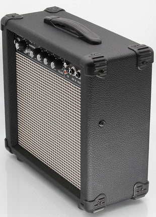 Leo Jaymz 20W Electric Guitar Amplifier - Clean and Distortion Channel - 3 Band Equalization and CD Line Input - Recording Studio, Practice Room, Small Courtyard (6.5 inch, Black)