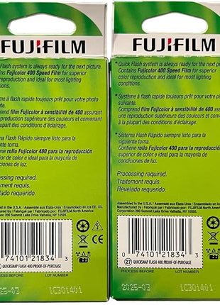 Fujifilm QuickSnap Flash 400 One Time Use 35mm Camera with, 27 Exposures, 4-Pack