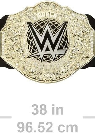 Mattel WWE Championship Title Belt, Role Play Accessory | WWE World Heavyweight Championship Role-Play & Costume Piece, Leather-like Belt 3+ Feet with One-Time Adjustment