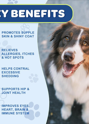 Omega 3 Fish Oil for Dogs, Glucosamine for Dogs 180 Counts