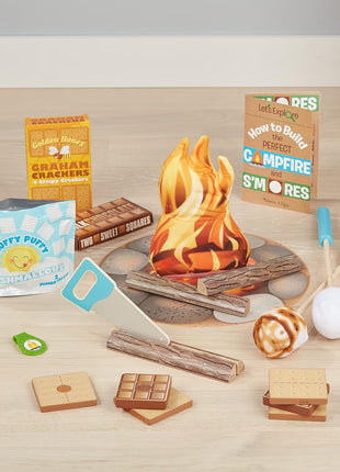 Melissa & Doug Let's Explore Campfire S'mores Set with Toy food & Kids Play Kitchen Accessories, Preschool Learning Toys for Girls & Boys 3+