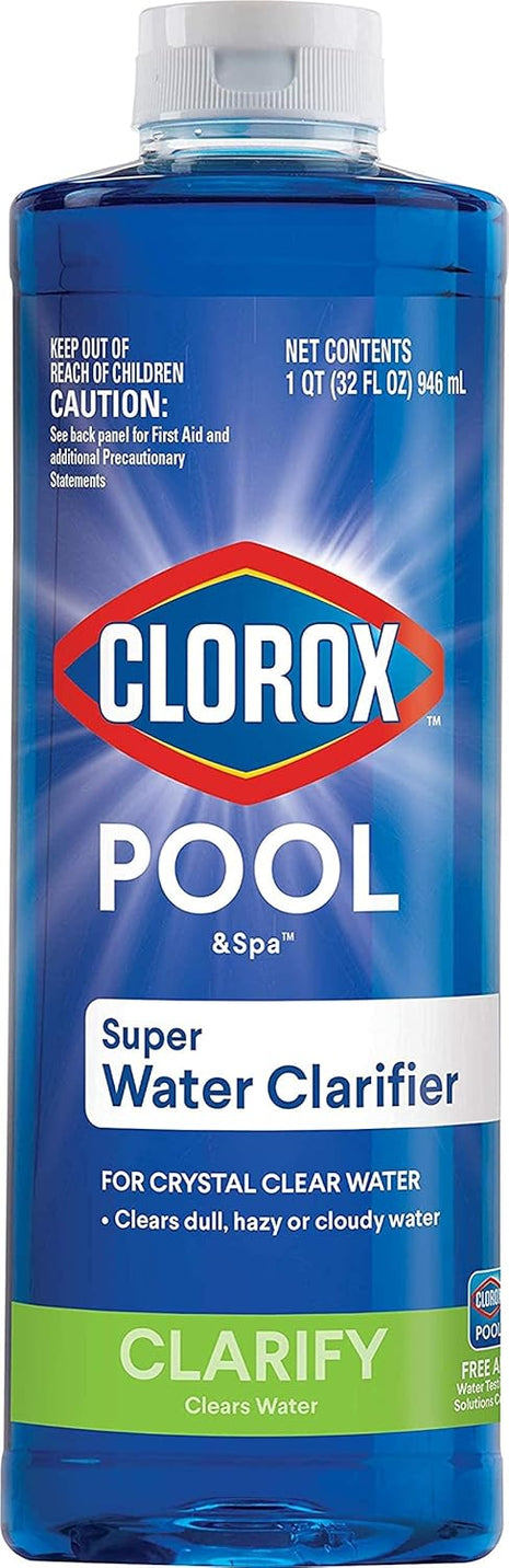 Clorox® Pool&SpaTM Swimming Pool Super Water Clarifier, Creates Crystal Clear Pool Water, 1 Quart (Pack of 1)