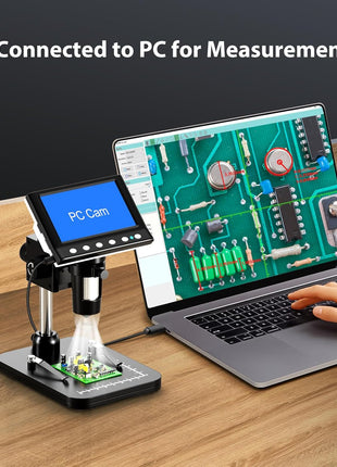 Hayve 4.3'' IPS Coin Microscope, 1000X Magnification Digital Microscope for Adults,Coin Collection Supplies with 8 Adjustable LEDs,Windows Compatible,32GB TF Card