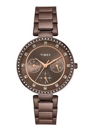 TIMEX Brown Round Dial Analog Women's Watch - TWEL18722