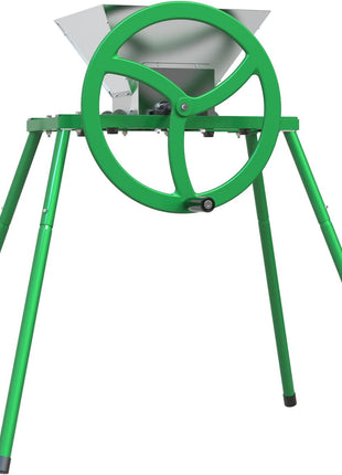 7L Stainless Steel Manual Fruit Crusher with Flywheel & Stand – Hand-Crank Apple & Pear Grinder for Cider & Juice Making