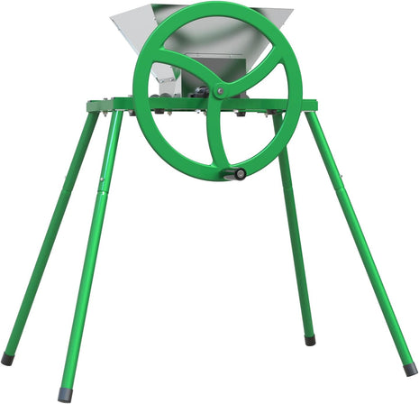 7L Stainless Steel Manual Fruit Crusher with Flywheel & Stand – Hand-Crank Apple & Pear Grinder for Cider & Juice Making